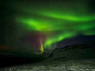 70° Nord Nel gelido buio della notte, oltre il circolo polare artico, le stelle scintillano in un cielo color pece. Una...